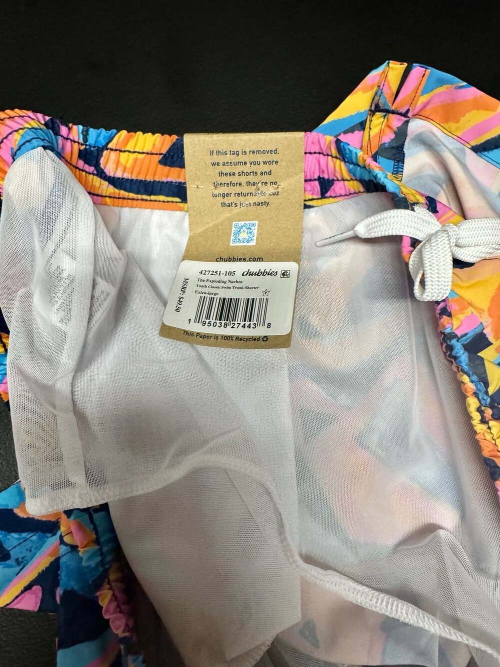 SO12 Youth 18-20 Chubbies Exploding Nachos Swim Trunks Nwt - Picture 3 of 4